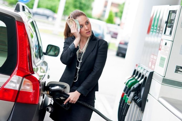 large filling station diesel woman