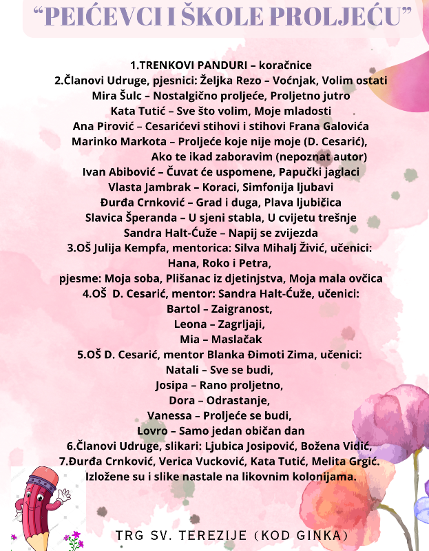 PEIĆEVCI I ŠKOLE PROLJEĆU