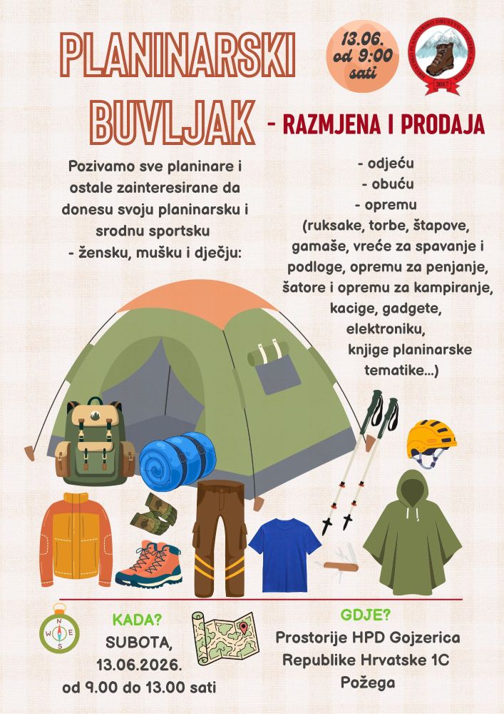 Planinarski buvljak poziv plakat