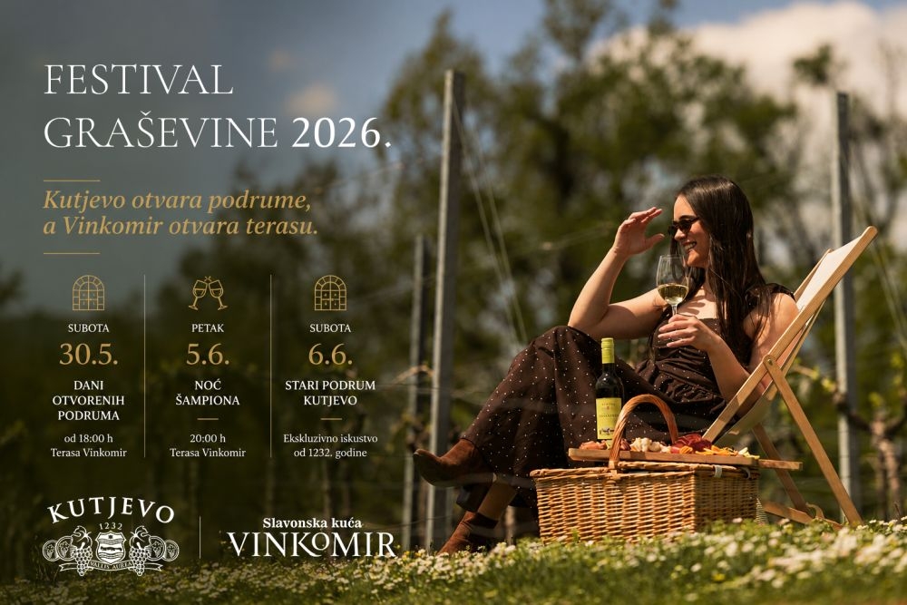 Festival graševine 2026: Kutjevo otvara podrume, a Vinkomir otvara terasu