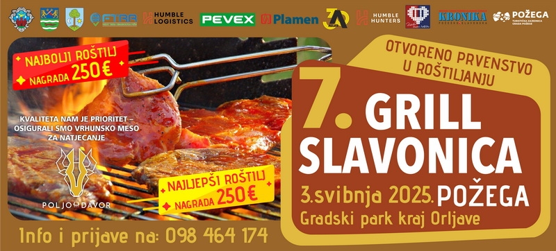 Još samo 2 dana za prijave na 7. „Grill Slavonica“ u požeškom Parku kraj Orljave - fond nagrada za najbolje ekipe 1.000 eura