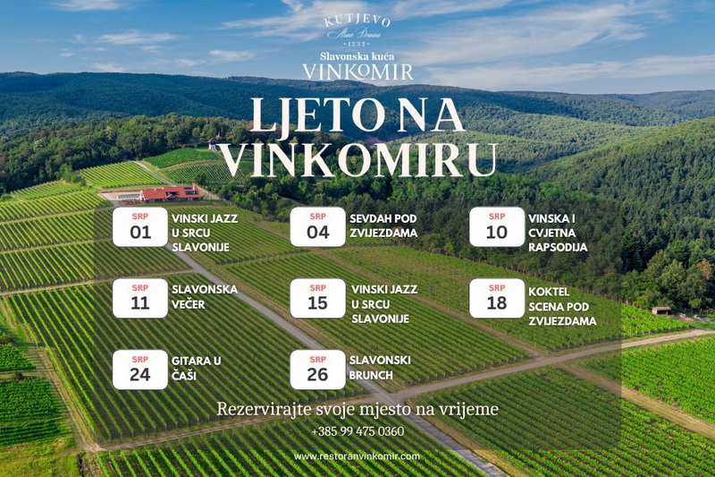Ljeto na Vinkomiru – spoj vina, glazbe i doživljaja u srcu vinograda