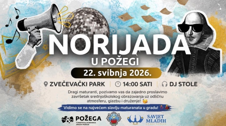 Najavljena "Norijada 2026." u Požegi koja će se zbog radova na Amfiteatru održat će se u Parku kraj Orljave 22. svibnja