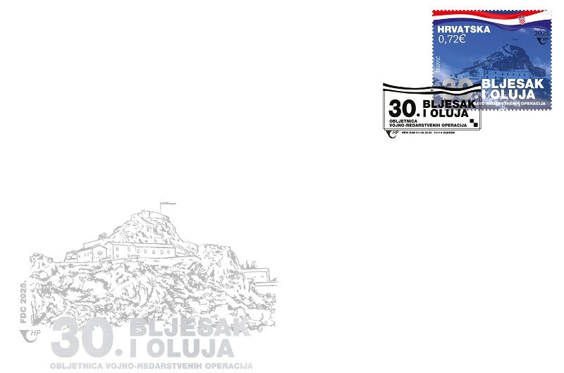 Poštanska marka u čast 30. obljetnice Bljeska i Oluje  - Trajni spomen na povijesni trenutak nacionalnog zajedništva
