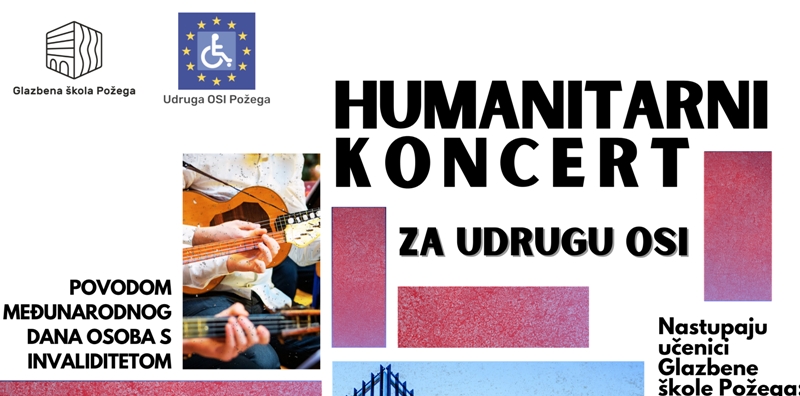 Povodom Međunarodnog dana osoba s invaliditetom Glazbena škola Požega priprema koncert za Udrugu OSI Požega 3. prosinca