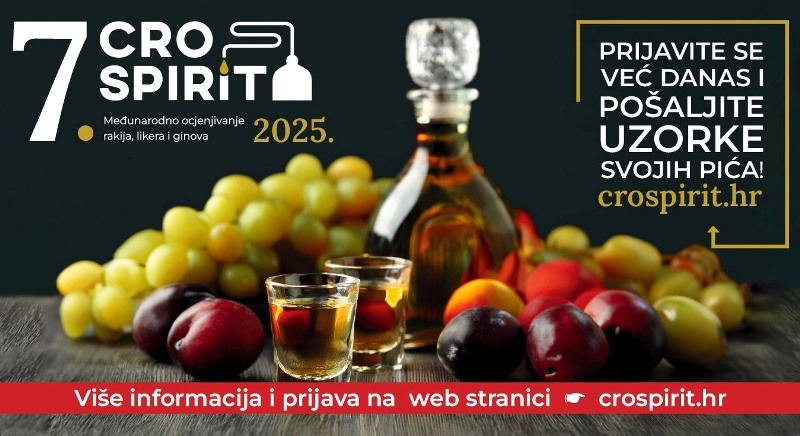 Poziv na 7. Crospirit – međunarodno ocjenjivanje rakija, likera i ginova - Prijavite svoje proizvode i pokažite svoju kvalitetu!