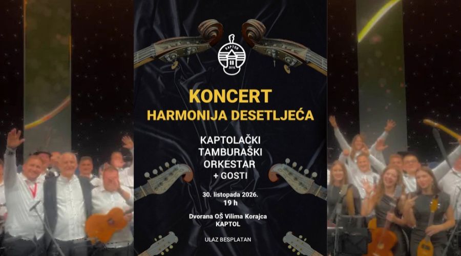 Kaptolački tamburaški orkestar slavi deset godina djelovanja velikim koncertom „Harmonija desetljeća“