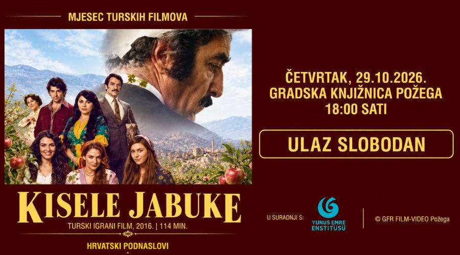 Film „Kisele jabuke” za kraj ovogodišnjeg Mjeseca turskih filmova u Požegi