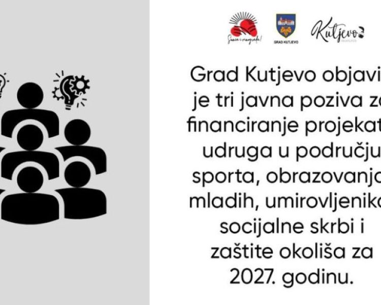 Grad Kutjevo objavio tri javna poziva za udruge