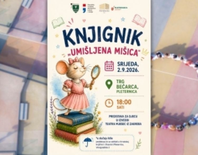 Zadnji ovogodišnji Knjignik na Trg bećarca donosi predstavu ''Umišljena mišica'' u izvedbi Teatra Mjesec iz Zagreba