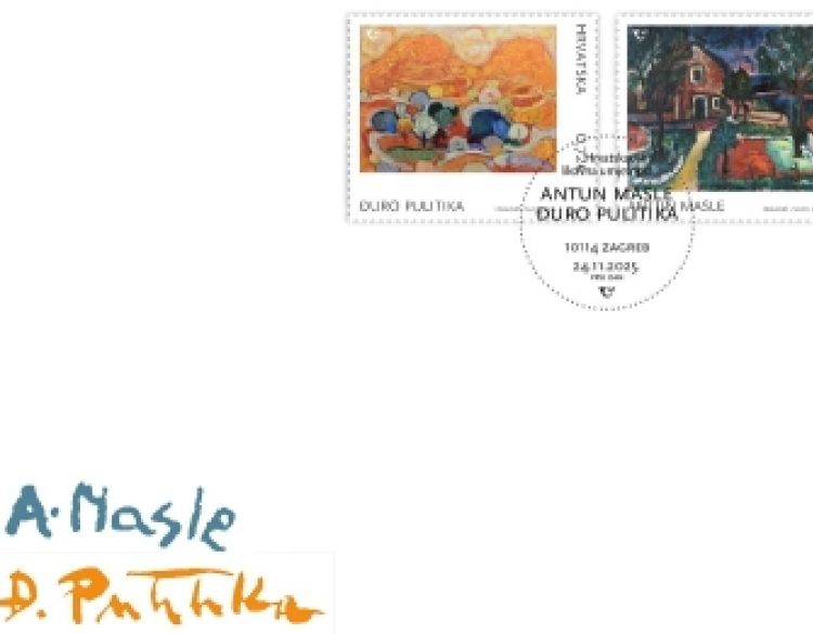 Novo izdanje iz serije „Hrvatska likovna umjetnost”  - prigodne poštanske marke s djelima Antuna Maslea i Đure Pulitike