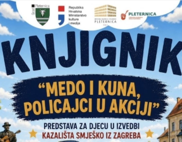 Knjignik donosi besplatnu predstavu za djecu na Trgu bećarca u Pleternici