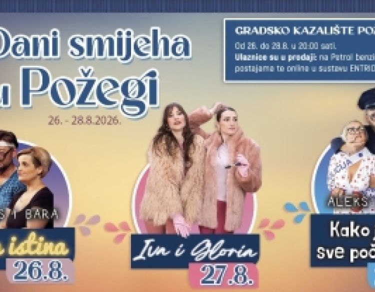 Tri hit-komedije stižu u Požegu na 3. Dane smijeha Kerekesh Teatra