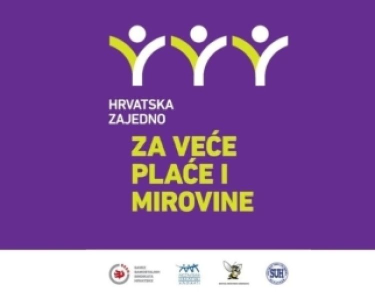 Tri središnjice sindikata pozivaju na prosvjed zbog niskih plaća i mirovina a velike inflacije u zadnjih 5 godina 28%