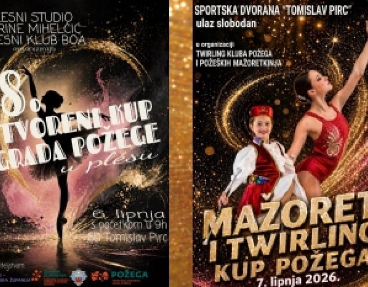Ovog vikenda 18. Otvoreni Plesni Kup grada Požege te Mažoret i Twirling Kup okupljaju 700 plesača