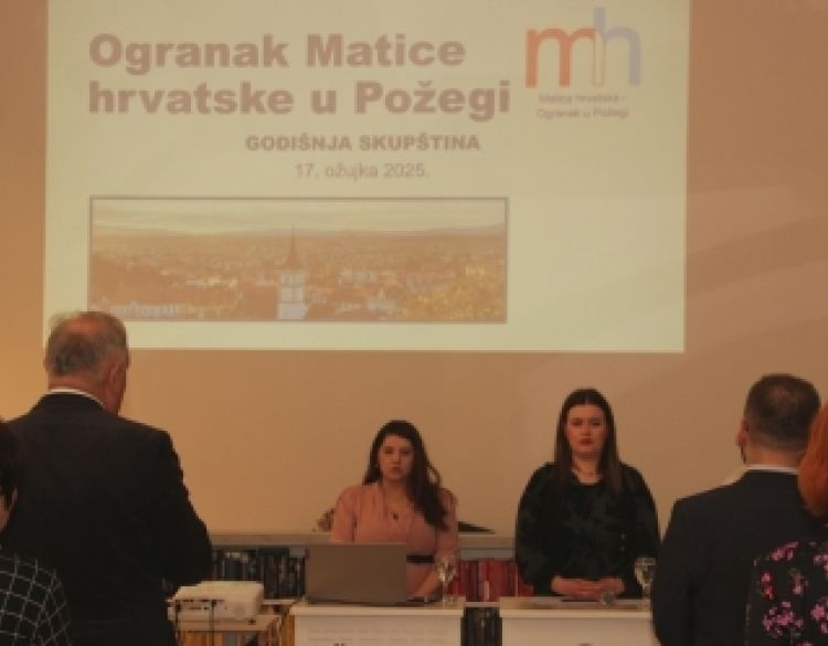 Održana Redovna godišnja skupština Matice hrvatske ogranak Požega - glavni je nositelj sve brojnijih kulturnih događanja, posebno književnih u Požeštini