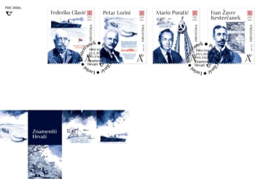 Znameniti Hrvati na novim prigodnim markama - posvećeno četirima hrvatskim velikanima koji su pridonijeli ugledu naše zemlje