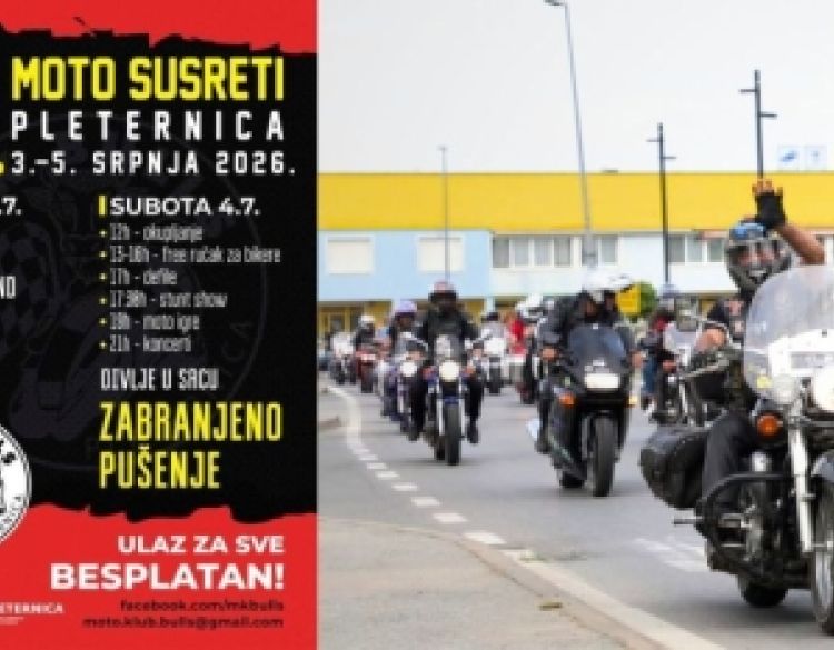 Danas započinju jubilarni 15. Moto susreti u Pleternici: Crvena jabuka, Zabranjeno pušenje i bogat bikerski program
