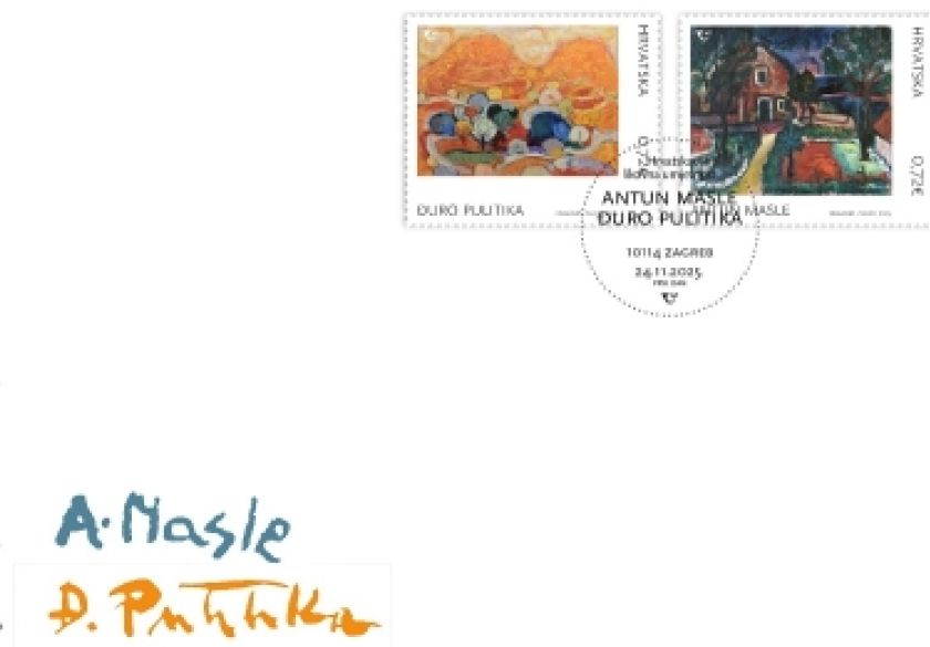 Novo izdanje iz serije „Hrvatska likovna umjetnost”  - prigodne poštanske marke s djelima Antuna Maslea i Đure Pulitike