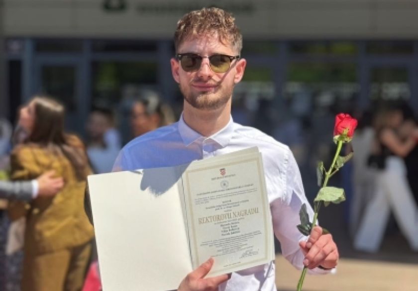 Veličanin Manuel Mršić dobitnik Rektorove nagrade osječkog Sveučilišta