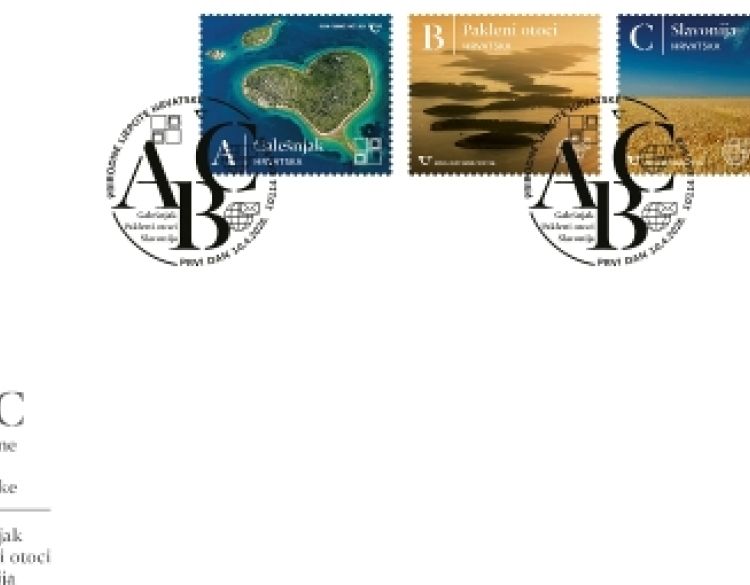 Prirodne ljepote Hrvatske na redovitim poštanskim markama - Otočić Galešnjak, Pakleni otoci, žitno polje Slavonije