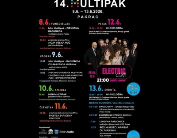 Počinje 14. Multipak: Tjedan kreativnosti, koncerata i jedinstvenih doživljaja u Pakracu