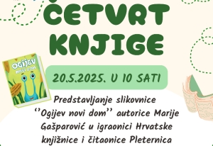 U sklopu projekta ''Četvrt knjige'' predstavljanje slikovnice ''Ogijev novi dom'' autorice Marije Gašparović