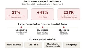 Kad hakeri napadnu bolnicu, ugroženi su podaci ali i ljudski životi i zdravlje pacijenata