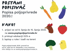 Prijavi se i postani Popisivač poljoprivrede za 2020. godinu