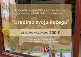 OTVOREN 9. NATJEČAJ „UREDIMO SVOJU POŽEGU“ - za najuređeniji izlog i poslovni prostor za vrijeme festivala Zlatne žice Slavonije 2026.