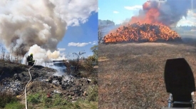 Požar u Golobrdcima zahvatio suhu travu i oko 350 željezničkih pragova
