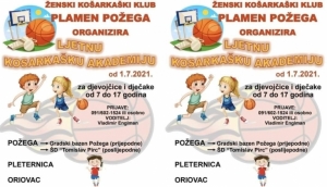 Ženski košarkaški klub "Plamen" Požega organizira besplatnu ljetnu košarkašku akademiju