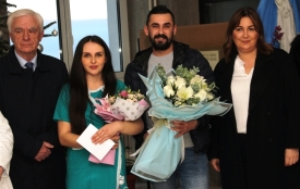 Prvu novorođenu bebu u Požegi, malog Matu Grubišića nagradili gradonačelnik Glavić i županica Jozić