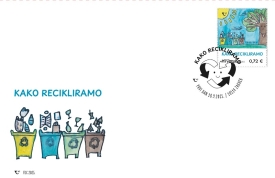 Dječji pogled na recikliranje na novoj dječjoj poštanskoj marki s porukom o važnosti recikliranja