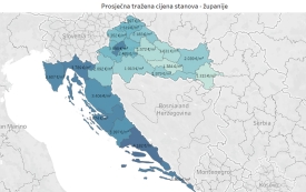Prosjek traženih cijena po kvadratu kuće i stana za cijelu Hrvatsku - i u prošloj godini rastao