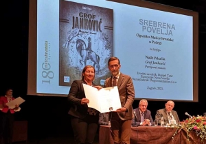 Srebrna povelja Matice hrvatske romanu "Grof Janković" autorice Nade Prkačin