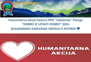 Humanitarna akcija članova HPD "Sokolovac" Požega  "Dobro je učiniti dobro" 2024. i darivanje obitelji u potrebi